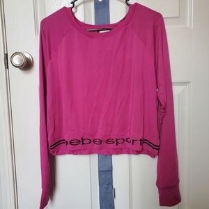 Bebe Sports Fushia Crop Tee